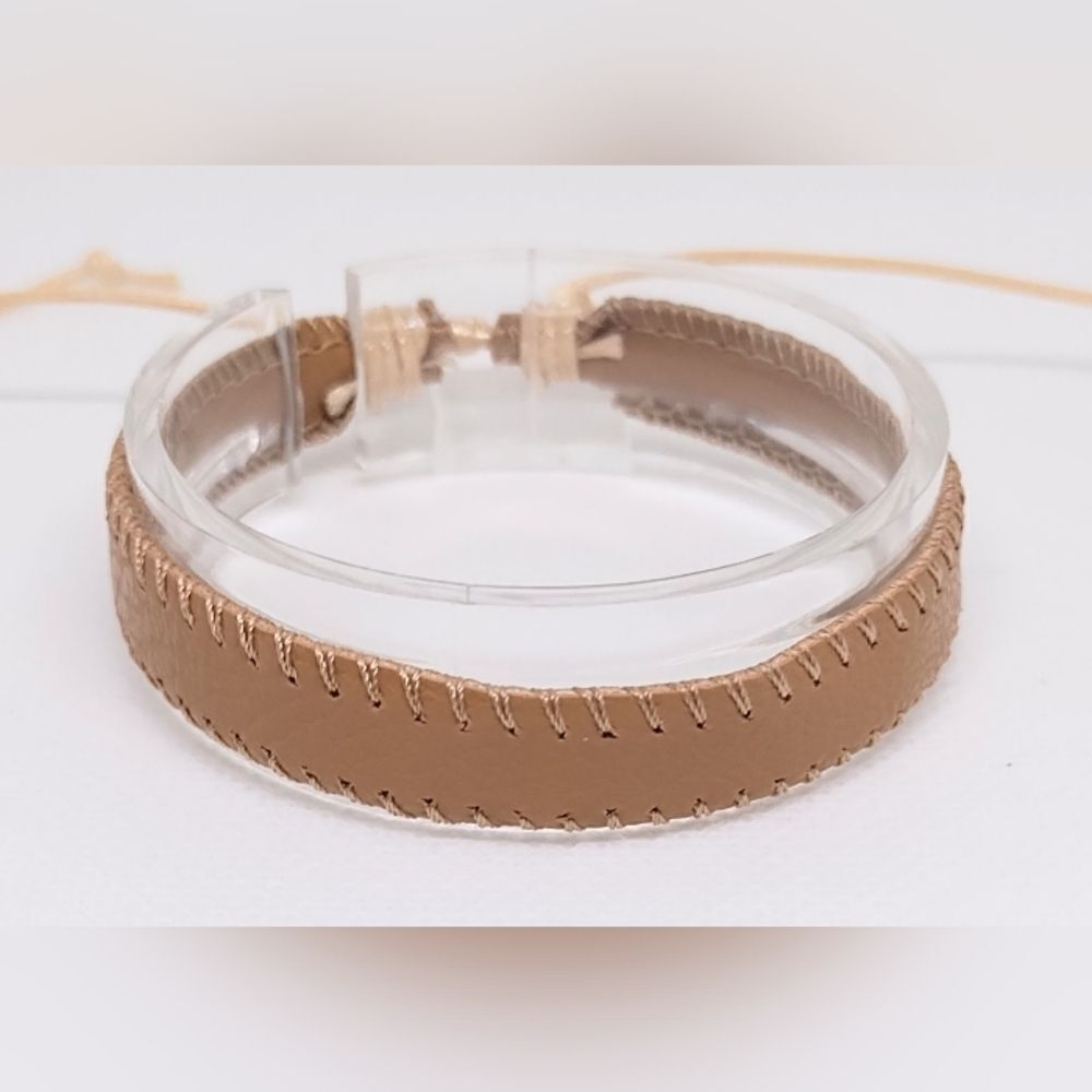 Men's bracelet‎ leather brown new e33